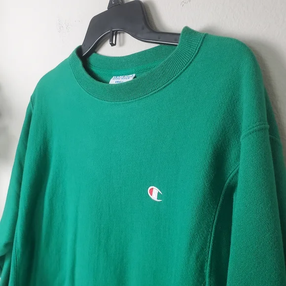 Champion Reverse Weave Green Men's Sweater Size Small Crewneck - Picture 4 of 11